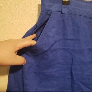 Christian Siriano blue 100% linen Skirt Size XL